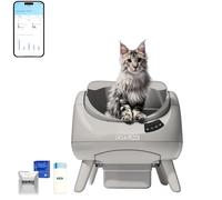 Bac À Litière Automatique Catlink C08 Open-X Lite - Conception Ouverte, Autonettoyante, Contrôle Par Application, Contrôle Des Odeurs, Système De Capteurs De Sécurité, Bac À Déchets De 12 L