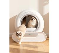 Bac à Litière Autonettoyant avec Contrôle par Application, Spacieux pour Chats de Moins 9 kg, Système Désodorisation et Surveillance du Poids, Intelligente Robotisée Blanc Union européenne