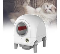 Bac à LitièRe Autonettoyant, Bac à LitièRe Pour Chat De Grande Capacité De 68 L, Application Intelligente De Connexion Wi-Fi ContrôLéE, 3 FaçOns D'Installer Le Tuyau D'éChappement