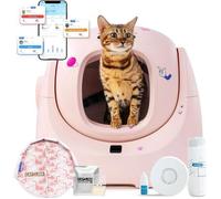 Bac à litière autonettoyant CATLINK, volume XXL de 70 L, protection en 7 points, contrôle via application et détection multi-chats