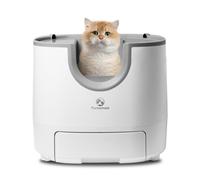Bac à litière autonettoyant de grande capacité, bac à litière automatique à toit ouvert pour plusieurs chats avec protection de sécurité