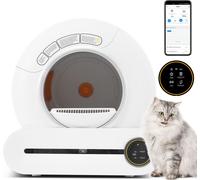 Bac à litière autonettoyant Merax Bac à litière automatique avec contrôle APP/suppression des odeurs/65L+9L Grande capacité, Smart Health Monitor