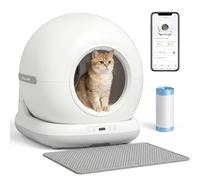 Bac à litière autonettoyant PawHut, contrôle via application, bac à litière automatique extra large de 72 litres pour plusieurs chats, anti-pincement, contrôle des odeurs et du bruit, gel