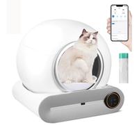 Bac à litière autonettoyant pour chat, boîte à litière automatique intelligente avec contrôle par application et protection de sécurité, grande capacité pour plusieurs chats