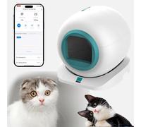 Bac à litière autonettoyant pour Chat, Grande capacité, contrôle des odeurs et connectivité Via Application, idéal pour Plusieurs Chats (Vert)