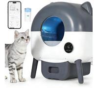 Bac à litière autonettoyant XXL 76 L pour chat, pilotage app Wi-Fi 2,4 GHz, capteurs de sécurité poids et infrarouge, anti-odeurs