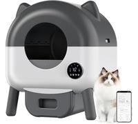 Bac à litière autonettoyante pour chat - 76 l - Élimination des odeurs - Contrôle par application - Capteur de sécurité - Protection anti-pincement - Lumières d'ambiance LED - Bac à litière