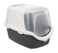 Trixie Bac à litière Vico Open Top – capot & chatière, filtre charbon actif, 40×40×56 cm, bleu/blanc