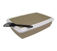 Bac a litiere avec rebord Pelle AIME Pour chat 44 34 11 cm G