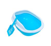 bac à litière, Bac à litière for animaux de compagnie à dessus ouvert, bac à litière for chat, pot de toilette for chaton for toutes sortes de litière for chat pot de chat Portable avec côté haut,(Blu