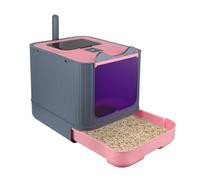 Bac à Litiere Chat Autonettoyante,Bac Litiere pour Chat,Litière Automatique Autonettoyant pour Chats, pour Chats avec des Rayons ultraviolets-44,5 * 36,5 * 34,5 cm-Rose-UV