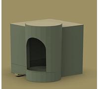 Bac à litière de type totalement fermé Lampe à induction entièrement automatique Toilettes pour chat Bac à litière modulaire en grain de bois pour chat Fournitures pour animaux de compagnie Bac à