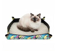 Bac a Litière de Voyage Pliable,Toilettes de Voyage Pliables pour Chat,Etanches et Anti-fuites,pour Camping,Hôtels,Sorties,Séjours Temporaires,Voiture et L'avion