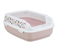 Bac à litière Delio rose et blanche 49.5 x 38 x 20 cm pour chat - Trixie