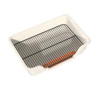 Bac à Litière en Acier Inoxydable Grille en Acier Inoxydable Amovible | Plateau d'Apprentissage Chiot pour Animaux de Compagnie Chiot Chat Intérieur Extérieur Maison Appartements Salle de Bain