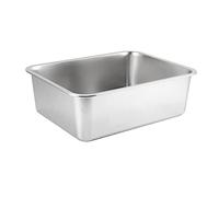 Bac à litière en acier inoxydable pour chat, lapin, bord lisse, antirouille, 40 x 30 x 10 cm, ordinaire