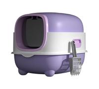 Bac à litière fermé avec couvercle, désodorisant fermé, toilettes à couvercle rabattable avec pelle, sac adapté aux chats, lapins