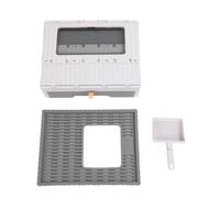 Bac à litière fermé avec tiroir d'entrée supérieur Pliable pour éviter Les éclaboussures, boîte de Toilette pour Chat Adulte, Chaton, Grand Espace, matériau PP PS Robuste 45 x 34 (Grise)