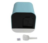 Bac à litière fermé pour Chat, contrôle des odeurs, Grand bac à litière à Capuchon, Type tiroir avec côtés Hauts, Couvercle Amovible, Toilettes pour Chat Non collantes avec Pelle (Bleu)