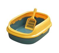 Bac à litière for Animaux de Compagnie à Haut côté, bac à litière Amovible et Ouvert for Chat, Anti-éclaboussures, Toilettes d'intérieur for Chaton, Facile à Nettoyer bac litiere pour Chat(Blauw)