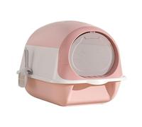 Bac à litière for Chat avec Couvercle, Grand bac à litière for Chat avec Couvercle et Pelle, bacs à litière fermés for Chat, Toilettes Portables for Animaux de Compagnie(Pink)