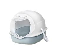 Bac à litière for Chat entièrement fermé et résistant aux éclaboussures, bac à litière for Chat avec Pelle, Grand bac à litière avec couvercles, Anti-éclaboussures, Facile à Nettoyer(Grigio)