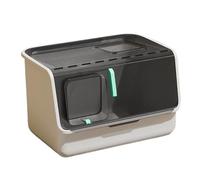 Bac à litière for chat entièrement fermé, toilettes portables for animaux de compagnie avec grand espace, entrée frontale, sortie par le haut, bassin de bain de nettoyage en plastique for chats et pet