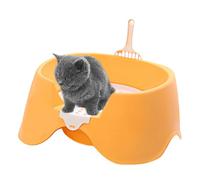 Bac à Litière - Grande Litière pour Chat | avec Bords Hauts Et Dessus Ouvert Fournitures pour Animaux De Compagnie pour Petits Appartements Intérieur Maison Refuge pour Chatons Et