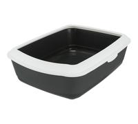 Trixie Bac à litière Classic pour chats Blanc/Gris foncé Plastique 37 × 15 × 47 cm TR-40184