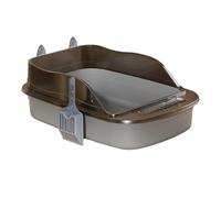 Bac à litière haut pour chat, plateau ouvert pour animal domestique, design anti-éclaboussures pour un nettoyage facile, parfait pour les chats et chatons, bac à litière durable et fiable