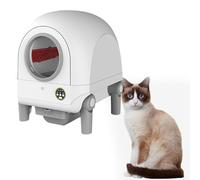 Bac à LitièRe Intelligent Avec 4 Pieds Pliables, Bac à LitièRe Robot Avec Fonction D'Autonettoyage, Bac à LitièRe Pour Chat Nettoyage Automatique Avec Tuyau D'éChappement