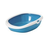 Bac à litière large avec rebord pour chat Nobby Pet Gizmo Bleu 52x39,5x15 cm