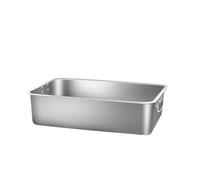 Bac à litière Ouvert for Chat avec Surface Lisse, Portable, Design à Bords Hauts, Fournitures for Animaux de Compagnie, Acier Inoxydable, adapté aux Grands Chats, Toilettes for Chats(32x22x10cm)