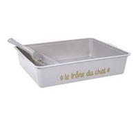 Bac à Litière & Pelle "Chat" 42cm Gris G