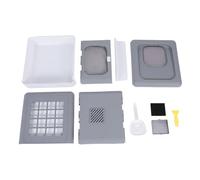 Bac à litière Pliable pour Chat, Grande Taille, entrée par Le Haut, fermé, avec Design Anti-éclaboussures, Gain de Place, Facile à Nettoyer, pour Chats domestiques, matériau PP 40 (Gris)