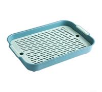 Bac à litière portable en plastique pour petits animaux de compagnie avec grille amovible et grand espace, sécurité accrue des pieds et bords lisses 27 x 18,5 x 4 cm 36,5 x 24,5 x 4,9 cm (B)