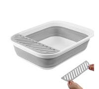 Bac à litière portable pour chat - Pliable et étanche - Ouvrez les boîtes de voyage - Fournitures pour animaux de compagnie pour maisons, voitures, chatons, petits chats, voyages en plein air, camping