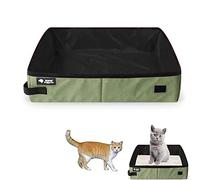 Bac à Litière Portatif, Bac à Litière Pliable, Bac à Litière étanche Pliable, Bac à Litière pour Chat, pour Animaux Un Usage Domestique Extérieur, Propre et Doux, Vert, 40 * 30cm