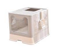 Bac à litière pour Chat à Capuchon Bac à litière pour Chat Anti-éclaboussures avec Rabat de Porte Avant Bac à litière Portable pour Chat Toilettes