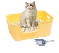 Bac à litière pour chat, bac à chat - Bacs à litière profonds extra larges,Fournitures pour animaux de compagnie, boîte à crottes de Anti-déversement à dessus ouvert pour lapins, chatons, grands