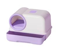 Bac à litière pour Chat Bac à litière fermé et Anti-éclaboussures avec Couvercle et Pelle for Tous Les Chats(Purple)