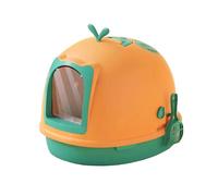Bac à litière pour Chat, Bac à litière for Chat, bac avec Couvercle, for Chatons entrée supérieure Couverte for Petits et Moyens Chats(Orange One Size,Orange)