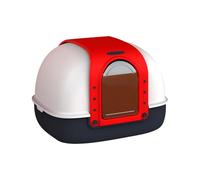 bac à litière pour Chat， Bac à litière for Chat, bac Couvert for Chats d'intérieur, Grand fermé Anti-éclaboussures, Facile Nettoyer(Red One Size,Red)