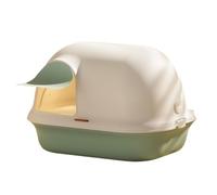 bac à litière pour Chat， Bac à litière for Chat, Grand bac d'angle avec Porte Avant et Pelle, for Capuchon(Green One Size,Green)