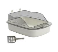 bac à litière pour Chat， Bac à litière for Chat Toilette for bac Sable Anti-éclaboussures for avec Bassin de for Haut côté Grand for(Gray)