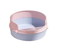 bac à litière pour Chat， Bac à litière for Chat, Toilettes Amovibles Semi-fermées, Anti-éclaboussures parois Hautes, prévention des fuites de Sable(Blue One Size,Pink)