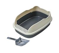bac à litière pour Chat， Bac à litière Ouvert for Chats, bac Sable for Chat, rehausseur, Bassin Semi-fermé, for, Plateau for, Fournitures for Animaux de Compagnie(Gray)