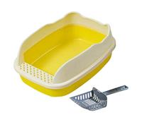 bac à litière pour Chat， Bac à litière Ouvert for Chats, bac Sable for Chat, rehausseur, Bassin Semi-fermé, for, Plateau for, Fournitures for Animaux de Compagnie(Yellow)