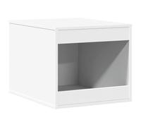 Bac à litière pour chat blanc en aggloméré 47 x 59 x 42 cm avec plateau | Surface lisse, nettoyage facile, meuble de rangement, plateau d'exposition, capacité 60 kg