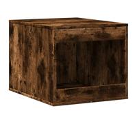 Bac à litière pour chat, chêne fumé, 47 x 59 x 42 cm, aggloméré | Cachez litière, niche ou rangement de objets, plateau de décoration, nettoyage facile, charge de 60 kg, assemblage requis